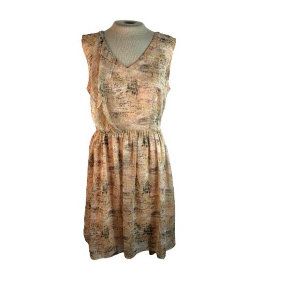 ANTONIO MELANI Dresses & Skirts - Antonio Melani Mini Fit Flare Dress Peach Gray